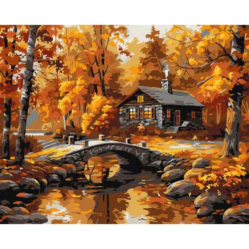 Картина за номерами - Селище над річкою ©art_selena_ua