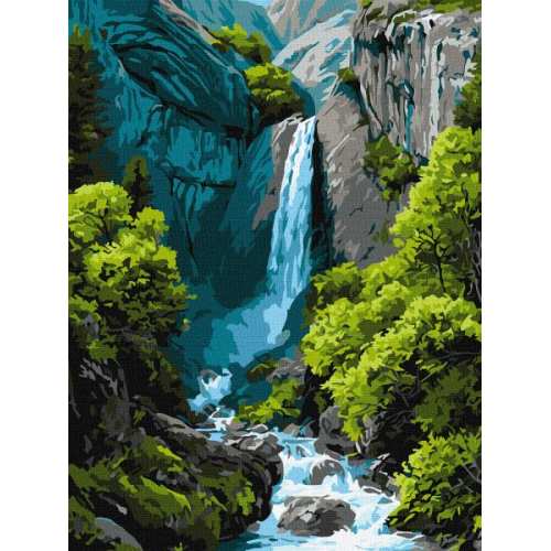 Картина за номерами - Водоспад у горах ©art_selena_ua