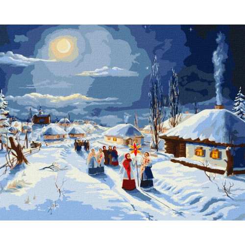 Картина за номерами - Різдвяні колядки ©ArtAlekhina