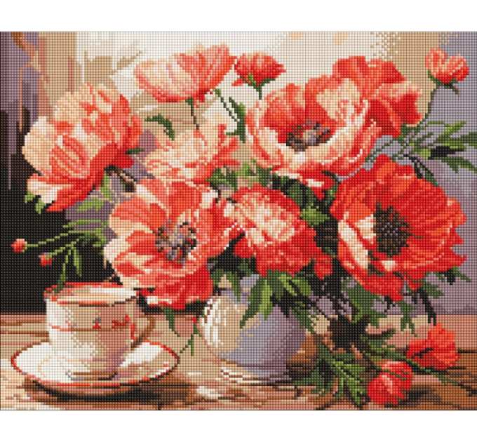 Алмазна мозаїка - Букет із маками ©art_selena_ua