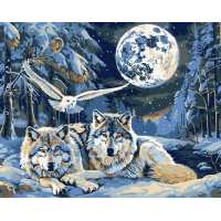 Картина за номерами - Хижаки і мудрість з фарбами металік ©art_selena_ua