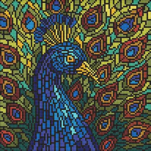 Алмазна мозаїка - Вітраж. Павич ©art_selena_ua