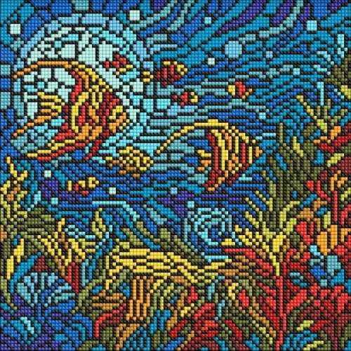 Алмазна мозаїка - Вітраж. Морський світ ©art_selena_ua
