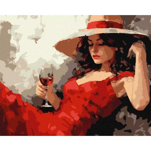 Картина за номерами - Дівчина в капелюсі ©art_selena_ua