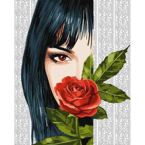 Картина за номерами - Барвиста поезія: Червона троянда ©art_selena_ua