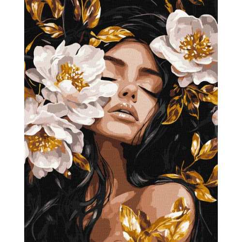Картина за номерами - Квітковий вихор з фарбами металік extra ©victoria_art
