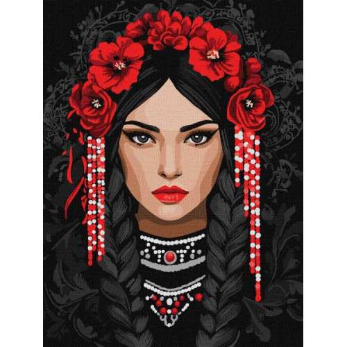 Картина за номерами - Незламна українка ©art_selena_ua
