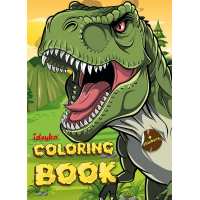 Книжка-розмальовка зі стікерами - Світ хижих динозаврів