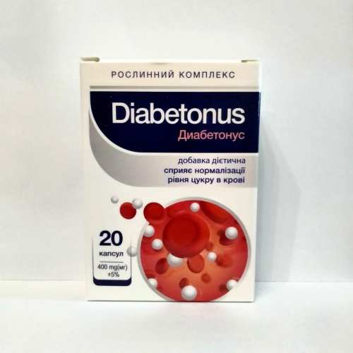 Diabetonus (Діабетонус, Диабетонус) контроль рівня цукру в крові, 20 капс