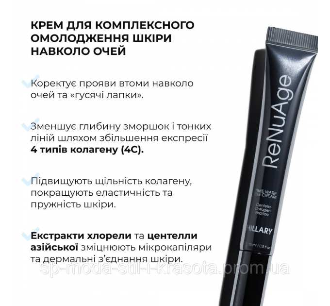 ПРОБНИК Крем для комплексного омолодження шкіри навколо очей Hillary ReNuAge Time Warp Eye Cream, 2 мл