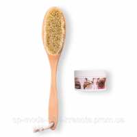 Щітка для сухого масажу сизалева Hillary + Скраб для тіла кокосовий Hillary Coconut Oil Scrub, 200 г