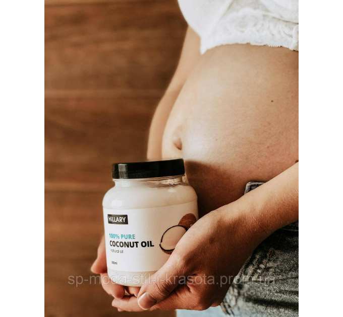 Щітка для сухого масажу сизалева Hillary + Рафінована кокосова олія Hillary 100% Pure Coconut Oil, 500 мл