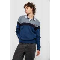 Свитер-обманка мужской, цвет сине-серый, 161R913