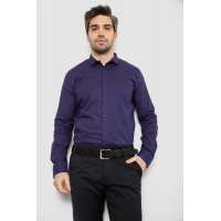 Рубашка мужская однотонная с принтом, цвет синий, 186R2097