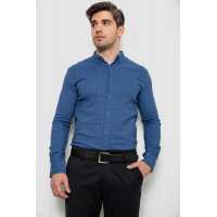 Рубашка мужская с принтом, цвет джинс, 214R7365