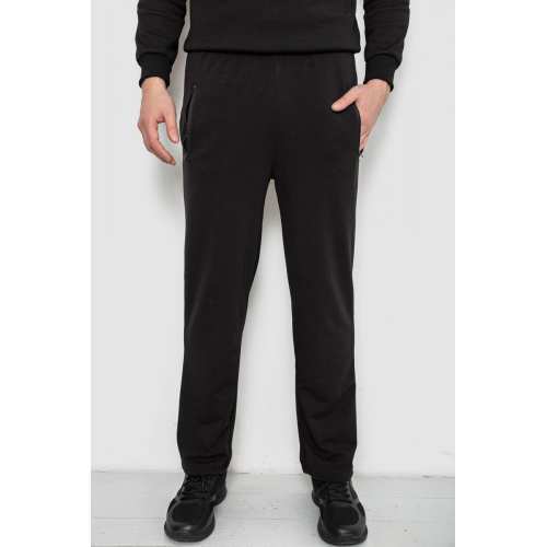 Спортивные штаны мужские однотонные, цвет черный, 244R41277