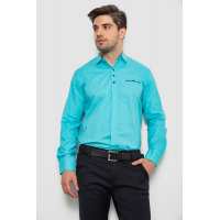 Рубашка мужская, цвет бирюзовый, 214R7114