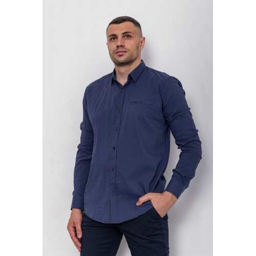 Рубашка мужская классическая, цвет синий, 244R4686 Рубашка мужская классическая, цвет синий, 244R4686