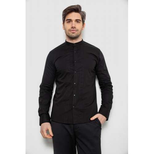 Рубашка мужская однотонная, цвет черный, 186R2033