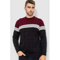 Свитер мужской, цвет черно-бордовый, 161R884