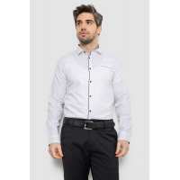 Рубашка мужская однотонная с принтом, цвет белый, 186R2025