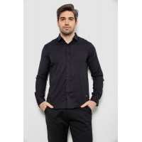 Рубашка мужская однотонная, цвет черный, 186R6917-1