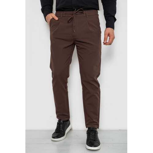 Брюки мужские классические однотонные, цвет коричневый, 157RU02-007 Брюки мужские классические однотонные, цвет коричневый, 157RU02-007