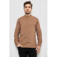 Рубашка мужская однотонная с принтом, цвет бежевый, 186R2077