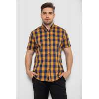 Рубашка мужская в клетку, цвет коричневый, 214R834