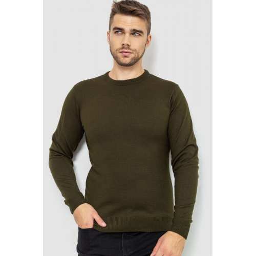 Свитер мужской однотонный, цвет хаки, 161R1770-1