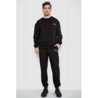 Спортивный демисезонный мужской костюм, цвет черный, 241R176