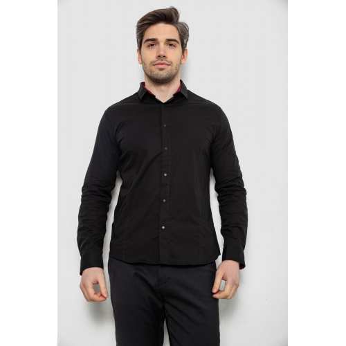 Рубашка мужская однотонная, цвет черный, 186R2066