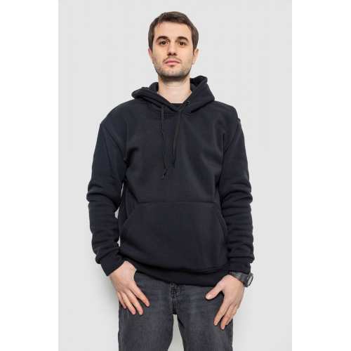 Худи мужской на флисе однотонный, цвет чернильный, 241R2650