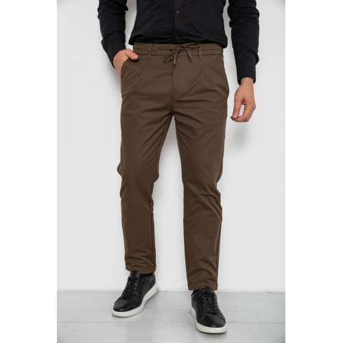 Брюки мужские классические однотонные, цвет коричневый, 157RU02-016