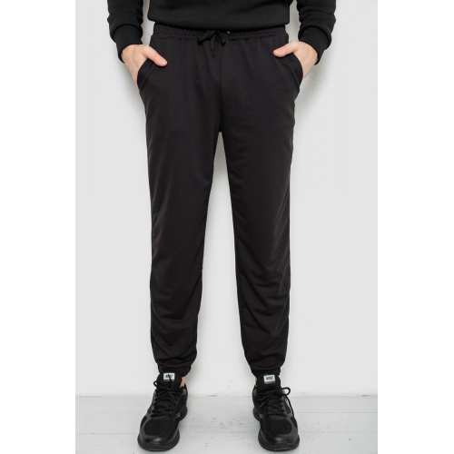 Спортивные штаны мужские двухнитка, цвет черный, 241R8003