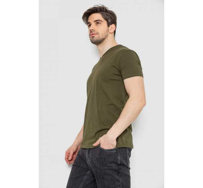 Футболка мужская однотонная базовая, цвет хаки, 244R2409