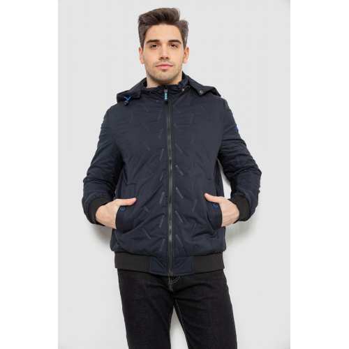 Куртка мужская демисезонная с капюшоном, цвет синий, 244RL-9882AL Куртка мужская демисезонная с капюшоном, цвет синий, 244RL-9882AL