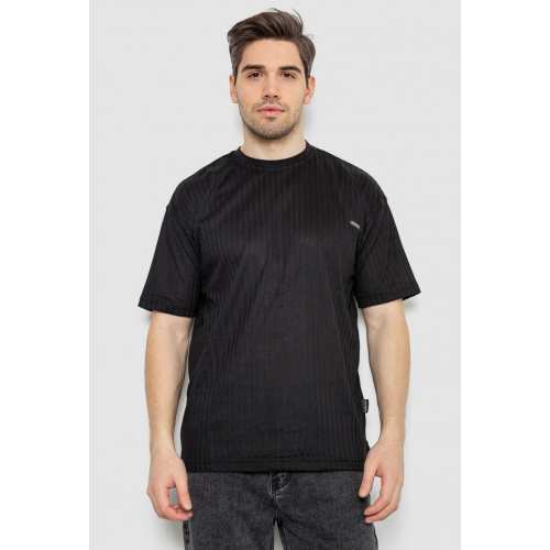 Футболка мужская однотонная, цвет черный, 244R3130
