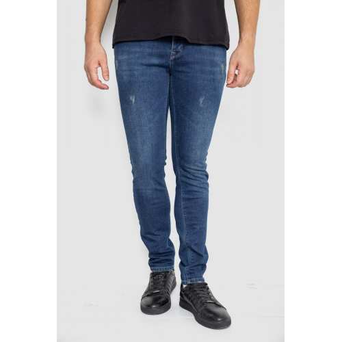 Джинсы мужские с потертостями, цвет темно-синий, 247R664-1 Джинсы мужские с потертостями, цвет темно-синий, 247R664-1