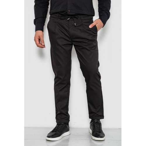 Брюки мужские классические однотонные, цвет черный, 157RU02-012