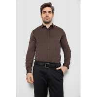 Рубашка мужская однотонная, цвет шоколадный, 186R6917