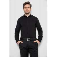 Рубашка мужская однотонная, цвет черный, 186R2072