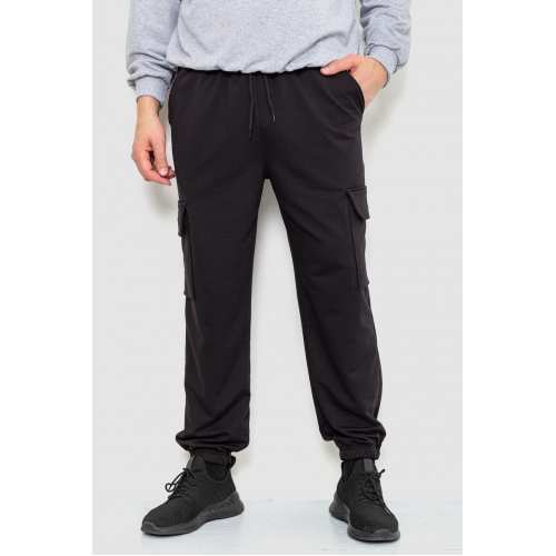 Спортивные штаны мужские двухнитка, цвет черный, 241R0651-1 Спортивные штаны мужские двухнитка, цвет черный, 241R0651-1