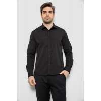 Рубашка мужская однотонная с принтом, цвет черный, 186R6918-6