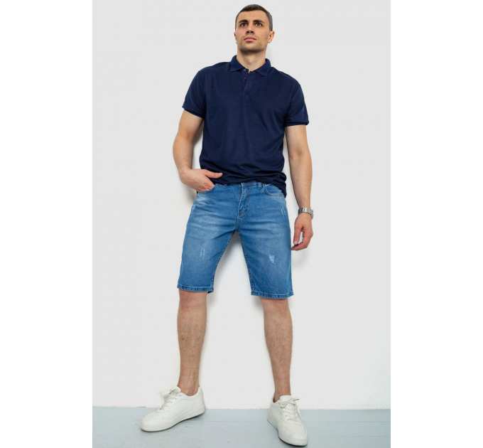 Шорты мужские джинсовые, цвет голубой, 244RB001
