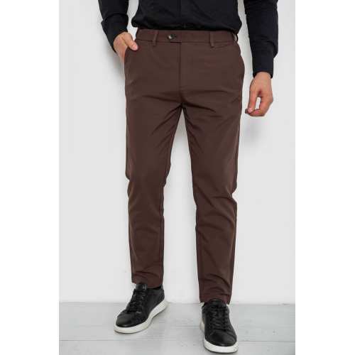 Брюки мужские классические однотонные, цвет коричневый, 157RU06-007
