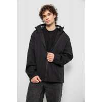 Ветровка мужская с принтом, цвет черный, 214R601-1