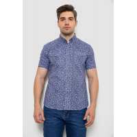 Рубашка мужская с принтом, цвет джинс, 214R806