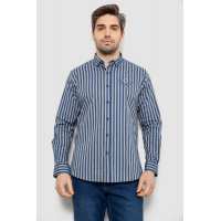 Рубашка мужская в полоску, цвет серо-синий, 186RM01
