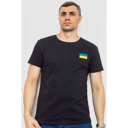 Футболка мужская патриотическая, цвет черный, 226R040